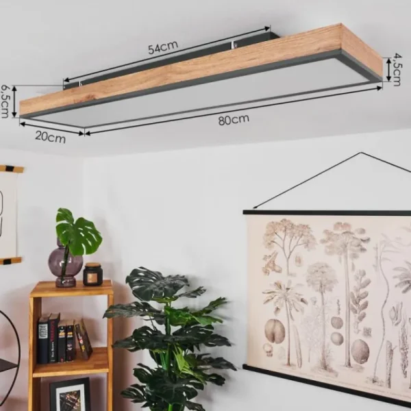 hofstein Plafonnier Salmi LED Couleur bois, Noir, Blanc, 1 lumière* Lampes Modernes