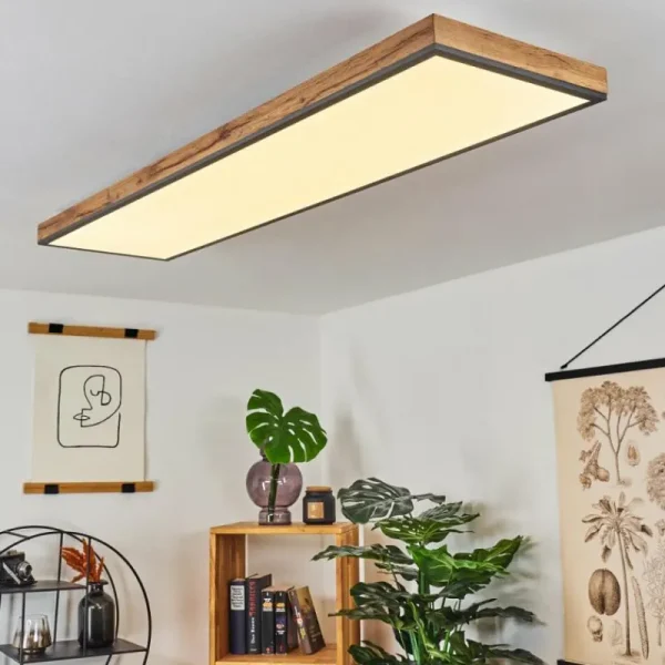 hofstein Plafonnier Salmi LED Couleur bois, Noir, Blanc, 1 lumière* Lampes Modernes