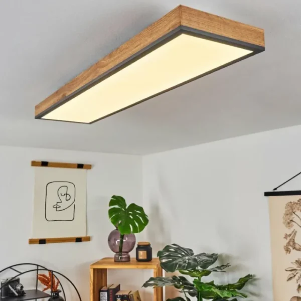 hofstein Plafonnier Salmi LED Couleur bois, Noir, Blanc, 1 lumière* Lampes Modernes