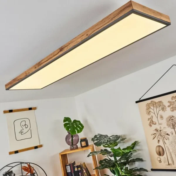 hofstein Plafonnier Salmi LED Couleur bois, Noir, Blanc, 1 lumière* Lampes Modernes