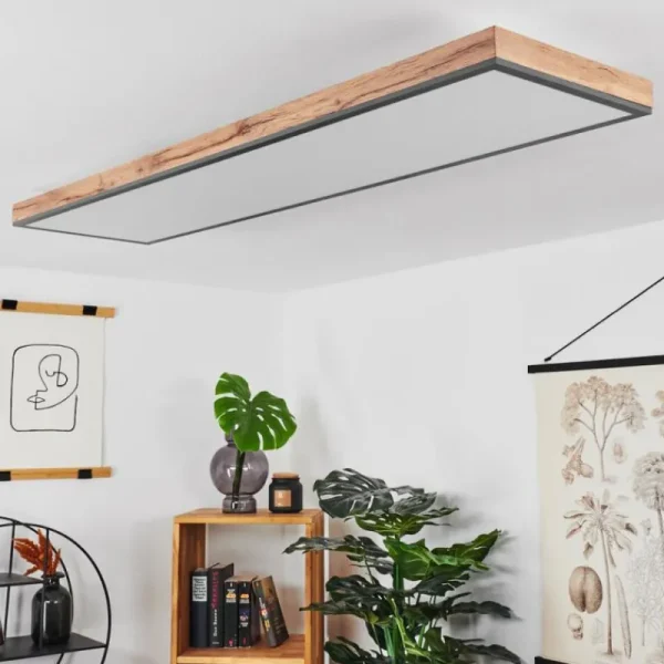hofstein Plafonnier Salmi LED Couleur bois, Noir, Blanc, 1 lumière* Lampes Modernes