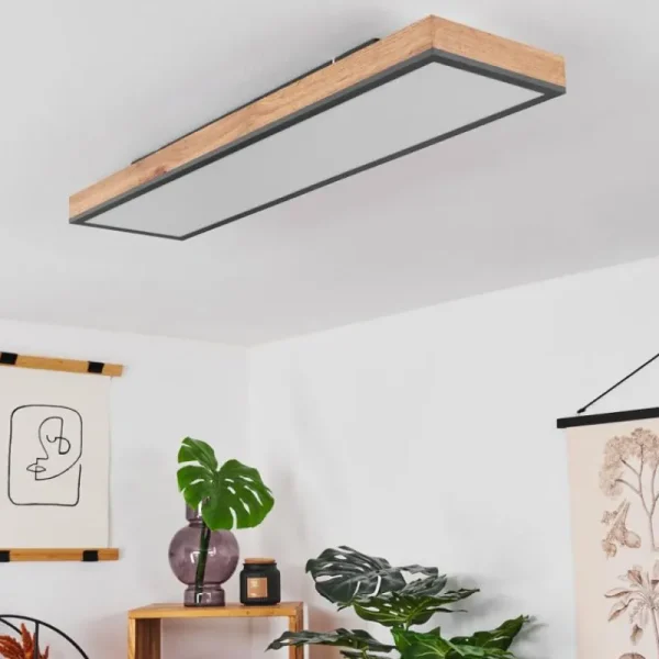 hofstein Plafonnier Salmi LED Couleur bois, Noir, Blanc, 1 lumière* Lampes Modernes