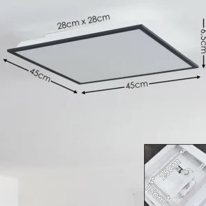 hofstein Plafonnier Salmi LED Gris, Blanc, 1 lumière* Lampes Modernes