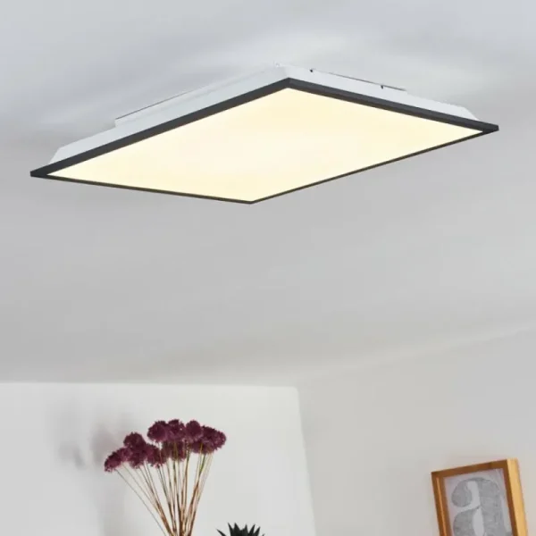 hofstein Plafonnier Salmi LED Gris, Blanc, 1 lumière* Lampes Modernes
