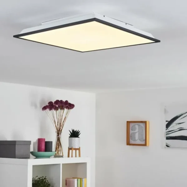 hofstein Plafonnier Salmi LED Gris, Blanc, 1 lumière* Lampes Modernes