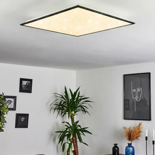 hofstein Plafonnier Salmi LED Noir, Blanc, 1 lumière* Lampes Modernes
