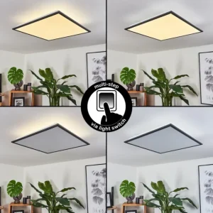 hofstein Plafonnier Salmi LED Noir, Blanc, 2 lumières* Lampes Modernes