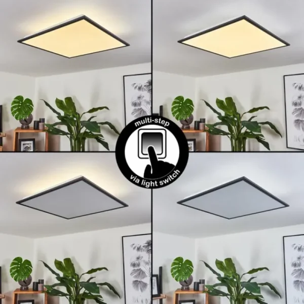 hofstein Plafonnier Salmi LED Noir, Blanc, 2 lumières* Lampes Modernes