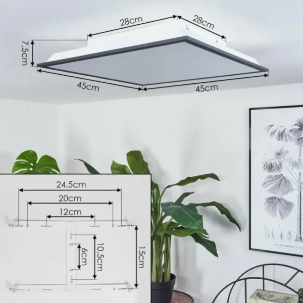 hofstein Plafonnier Salmi LED Noir, Blanc, 2 lumières* Lampes Modernes