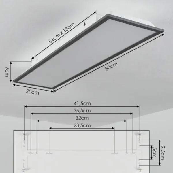 hofstein Plafonnier Salmi LED Noir, Blanc, 1 lumière* Lampes Modernes