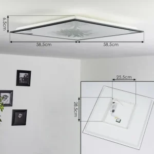 hofstein Plafonnier Salmi LED Noir, Blanc, 1 lumière* Lampes Modernes