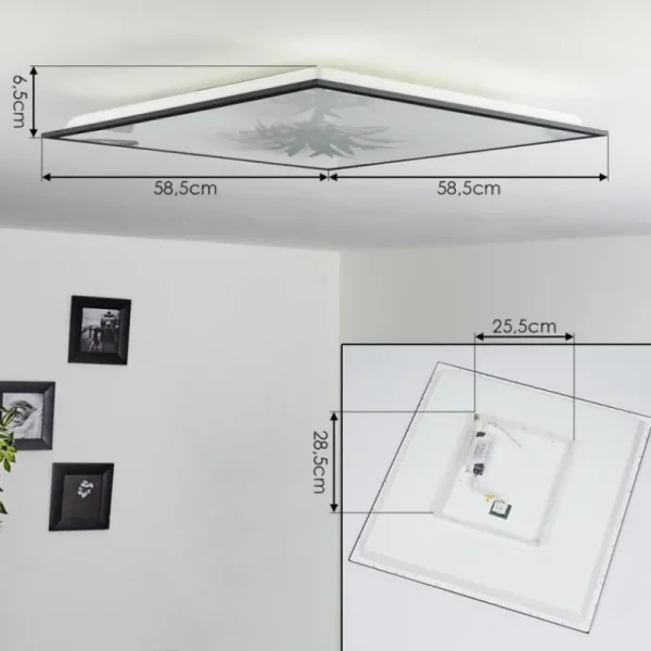hofstein Plafonnier Salmi LED Noir, Blanc, 1 lumière* Lampes Modernes