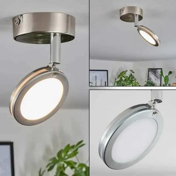 hofstein Plafonnier Sarnadinha LED Nickel mat, 1 lumière* Lampes Modernes