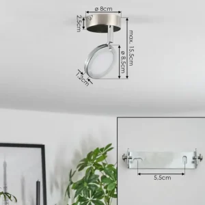 hofstein Plafonnier Sarnadinha LED Nickel mat, 1 lumière* Lampes Modernes