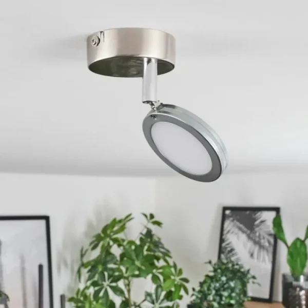 hofstein Plafonnier Sarnadinha LED Nickel mat, 1 lumière* Lampes Modernes