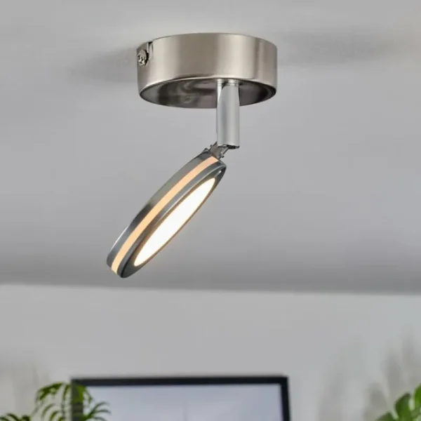 hofstein Plafonnier Sarnadinha LED Nickel mat, 1 lumière* Lampes Modernes