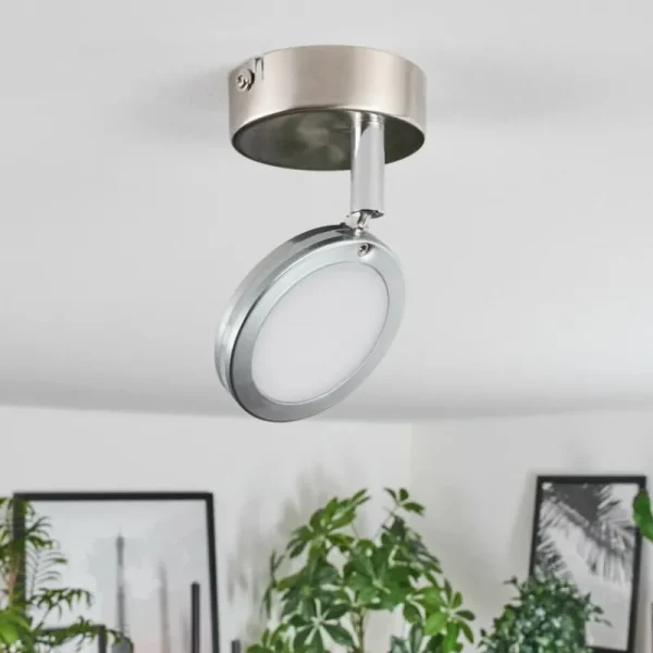 hofstein Plafonnier Sarnadinha LED Nickel mat, 1 lumière* Lampes Modernes