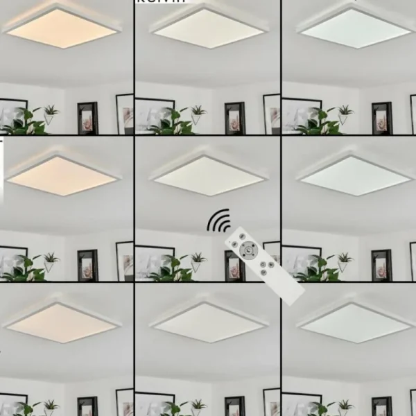 hofstein Plafonnier Sasinhosa LED Blanc, 1 lumière, Télécommandes* Lampes Modernes