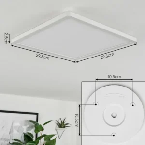 hofstein Plafonnier Sasinhosa LED Blanc, 1 lumière, Télécommandes* Lampes Modernes