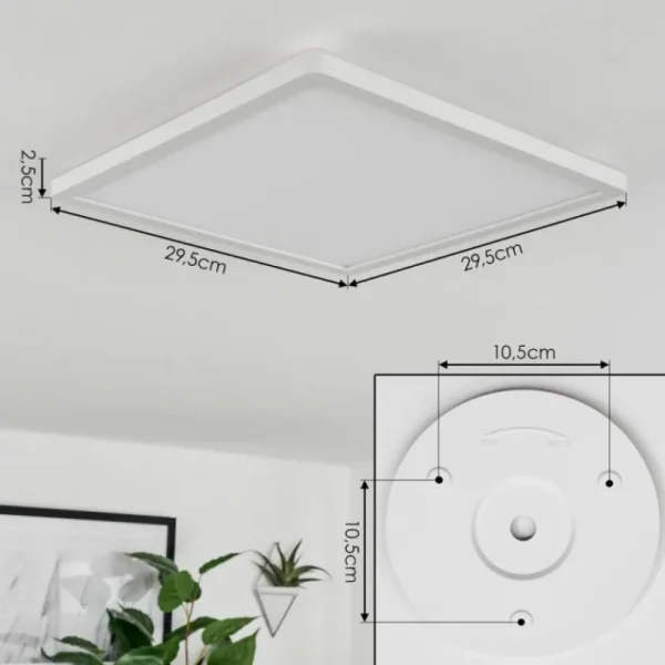 hofstein Plafonnier Sasinhosa LED Blanc, 1 lumière, Télécommandes* Lampes Modernes