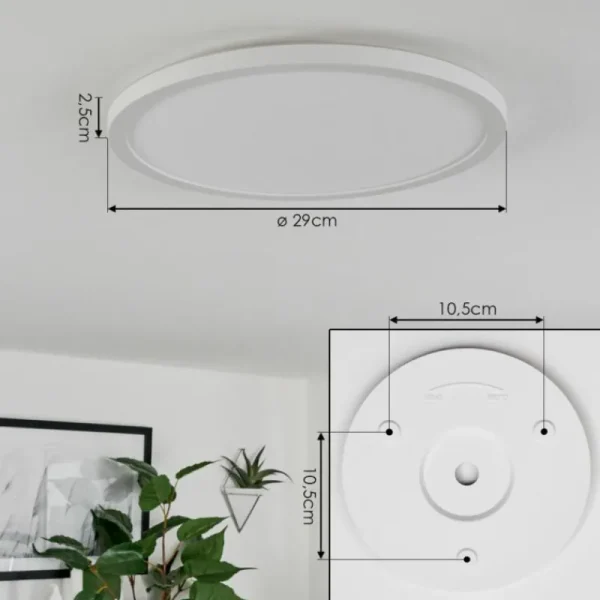 hofstein Plafonnier Sasinhosa LED Blanc, 1 lumière, Télécommandes* Lampes Modernes