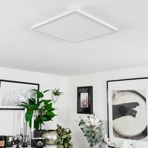 hofstein Plafonnier Sasinhosa LED Blanc, 1 lumière, Télécommandes* Lampes Modernes