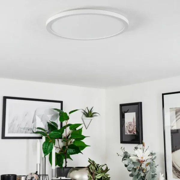 hofstein Plafonnier Sasinhosa LED Blanc, 1 lumière, Télécommandes* Lampes Modernes