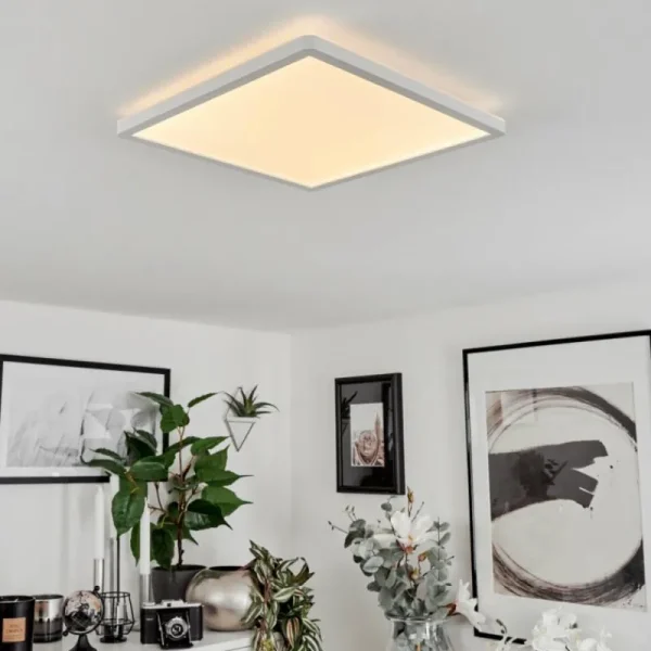 hofstein Plafonnier Sasinhosa LED Blanc, 1 lumière, Télécommandes* Lampes Modernes