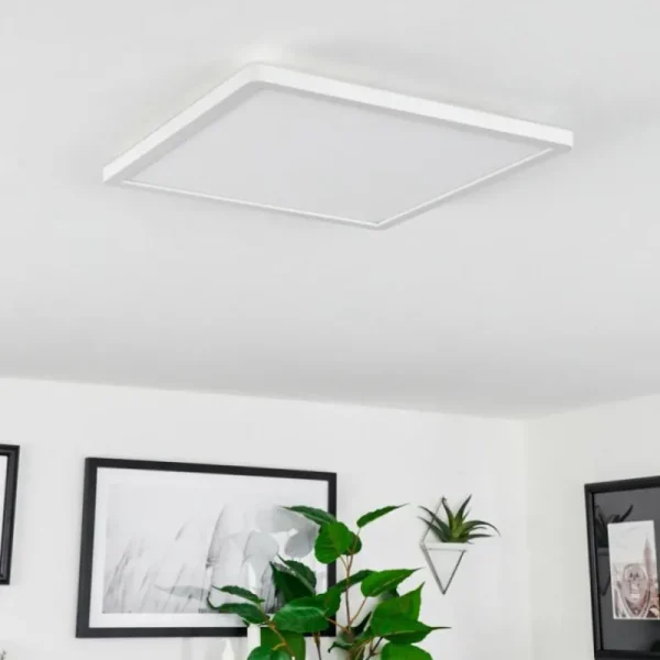 hofstein Plafonnier Sasinhosa LED Blanc, 1 lumière, Télécommandes* Lampes Modernes