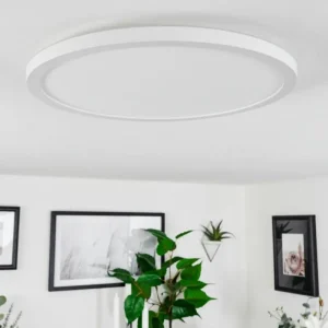 hofstein Plafonnier Sasinhosa LED Blanc, 1 lumière, Télécommandes* Lampes Modernes