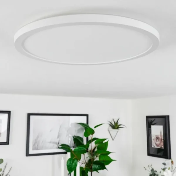 hofstein Plafonnier Sasinhosa LED Blanc, 1 lumière, Télécommandes* Lampes Modernes