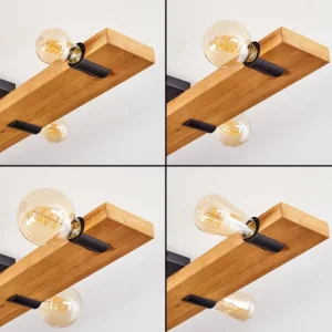 hofstein Plafonnier Schanis Écru, Noir, 5 lumières* Lampes Modernes