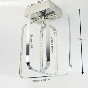 hofstein Plafonnier Sepino LED Chrome, 1 lumière* Lampes Modernes