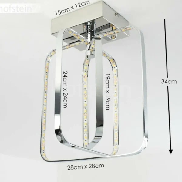 hofstein Plafonnier Sepino LED Chrome, 1 lumière* Lampes Modernes