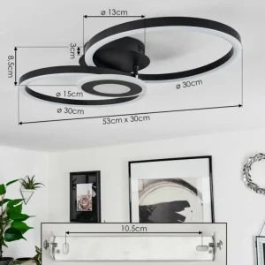 hofstein Plafonnier Serzedelo LED Noir, 1 lumière* Lampes Modernes