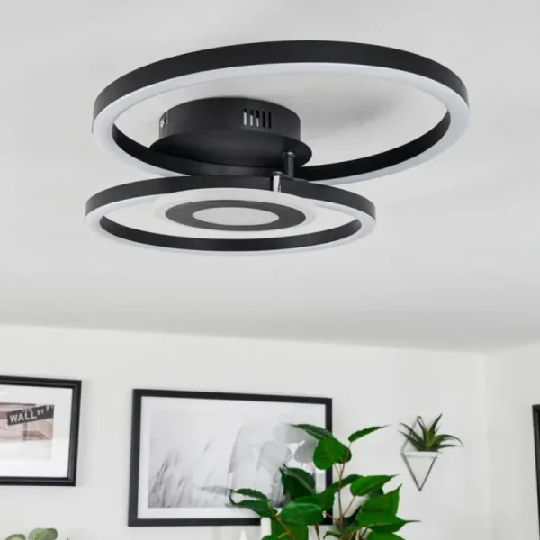 hofstein Plafonnier Serzedelo LED Noir, 1 lumière* Lampes Modernes