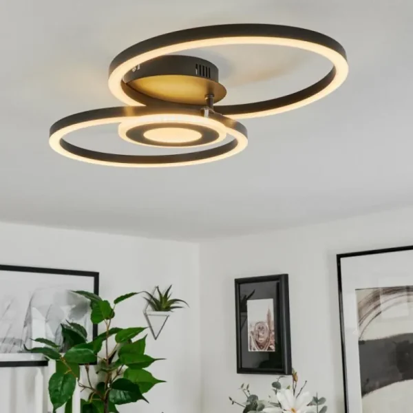 hofstein Plafonnier Serzedelo LED Noir, 1 lumière* Lampes Modernes