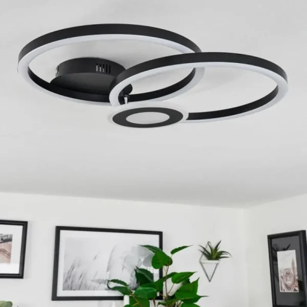 hofstein Plafonnier Serzedelo LED Noir, 1 lumière* Lampes Modernes