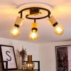 hofstein Plafonnier Sezze Bois clair, Noir, 3 lumières* Lampes Modernes
