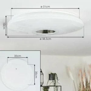hofstein Plafonnier Shoi LED Blanc, 1 lumière, Détecteur de mouvement* Lampes Modernes