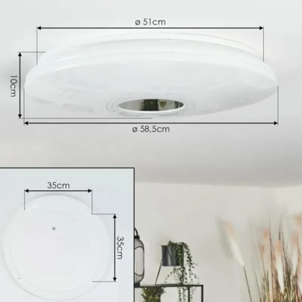 hofstein Plafonnier Shoi LED Blanc, 1 lumière, Détecteur de mouvement* Lampes Modernes