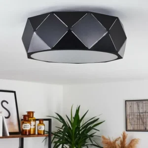 hofstein Plafonnier Shouver Noir, Blanc, 3 lumières* Lampes Modernes