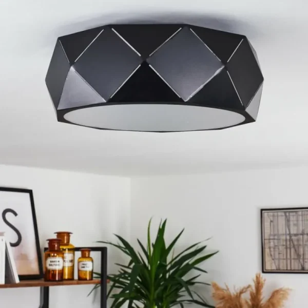 hofstein Plafonnier Shouver Noir, Blanc, 3 lumières* Lampes Modernes