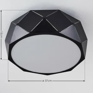 hofstein Plafonnier Shouver Noir, Blanc, 3 lumières* Lampes Modernes