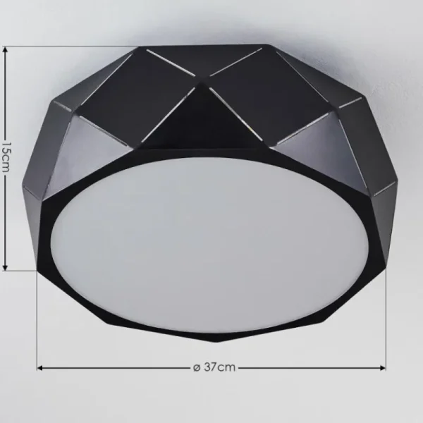 hofstein Plafonnier Shouver Noir, Blanc, 3 lumières* Lampes Modernes