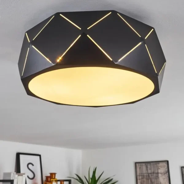 hofstein Plafonnier Shouver Noir, Blanc, 3 lumières* Lampes Modernes