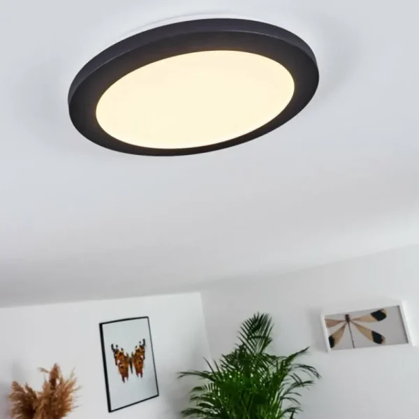 hofstein Plafonnier Siguna LED Noir, 1 lumière* Lampes Modernes