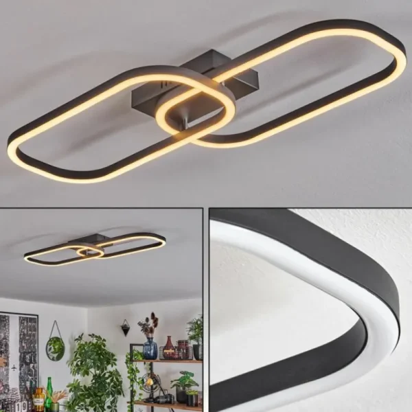 hofstein Plafonnier Silla LED Noir, 1 lumière* Lampes Modernes