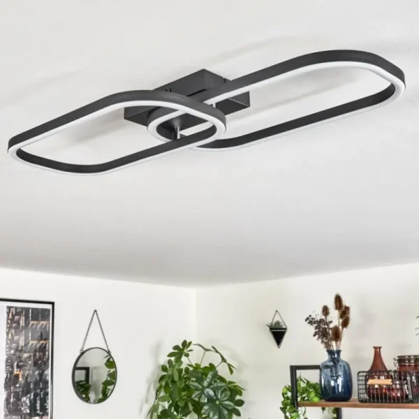 hofstein Plafonnier Silla LED Noir, 1 lumière* Lampes Modernes