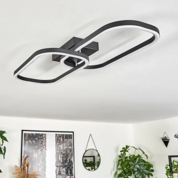 hofstein Plafonnier Silla LED Noir, 1 lumière* Lampes Modernes
